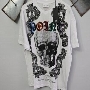 White Graphic Skull T-Shirt